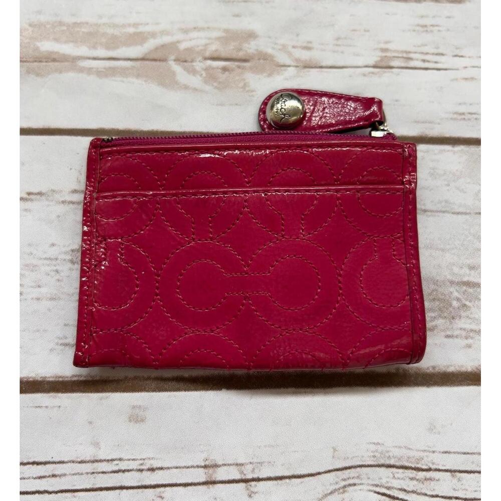 Coach Pink Leather Logo Wallet
